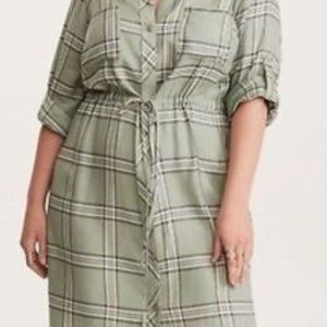Torrid green plaid dress